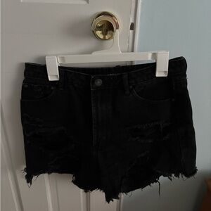 Almost Famous Black Distressed Jean Shorts